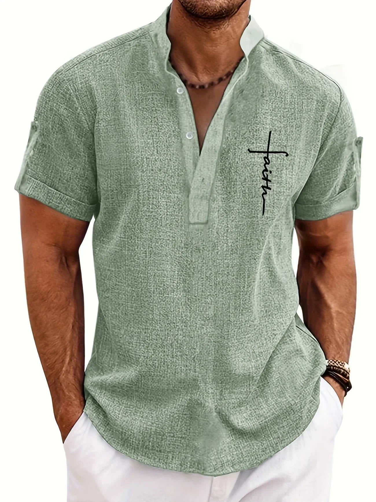 Moda Lusitana - Camisa Elegante com Colarinho Moderno