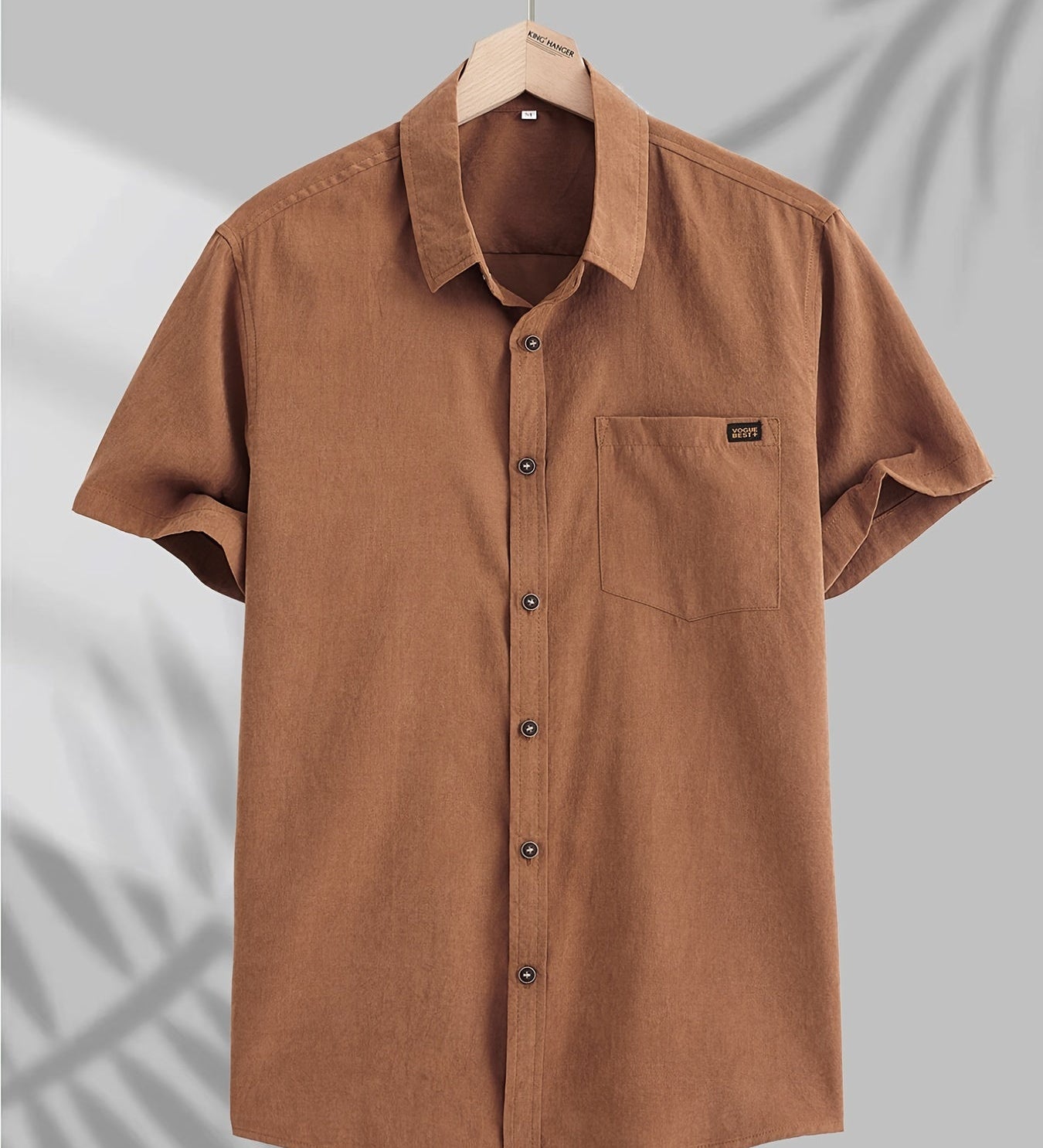 Camisa casual de algodão de manga curta