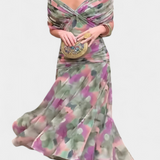 Vestido elegante com decote em V
