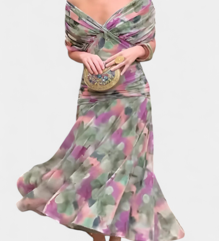 Vestido elegante com decote em V
