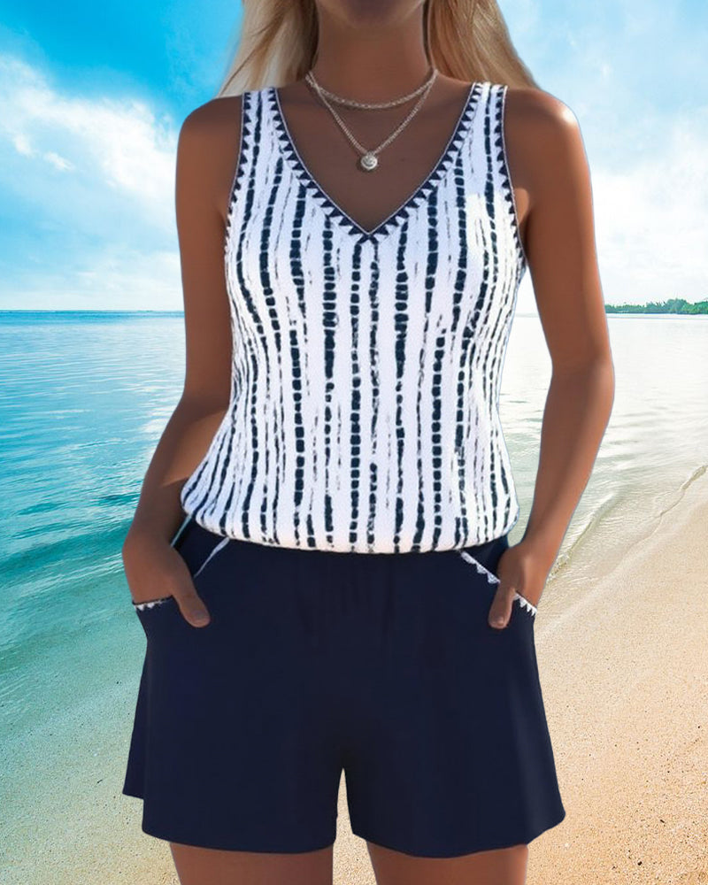 Moda Lusitana - Conjunto de Tankini com Estilo Casual