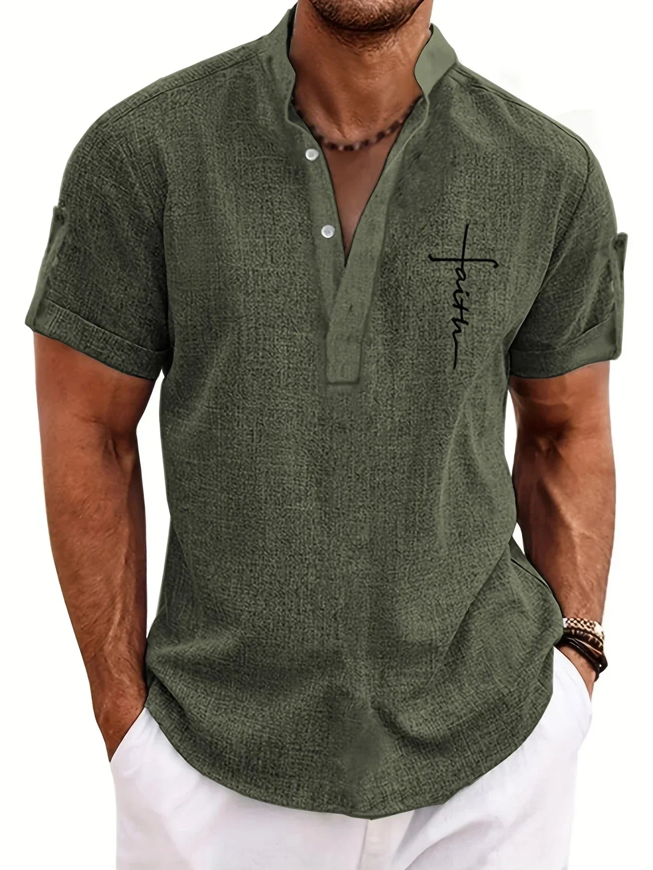 Moda Lusitana - Camisa Elegante com Colarinho Moderno