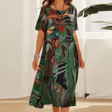 BELLA™ | VESTIDO ABSTRATO CONFORTÁVEL