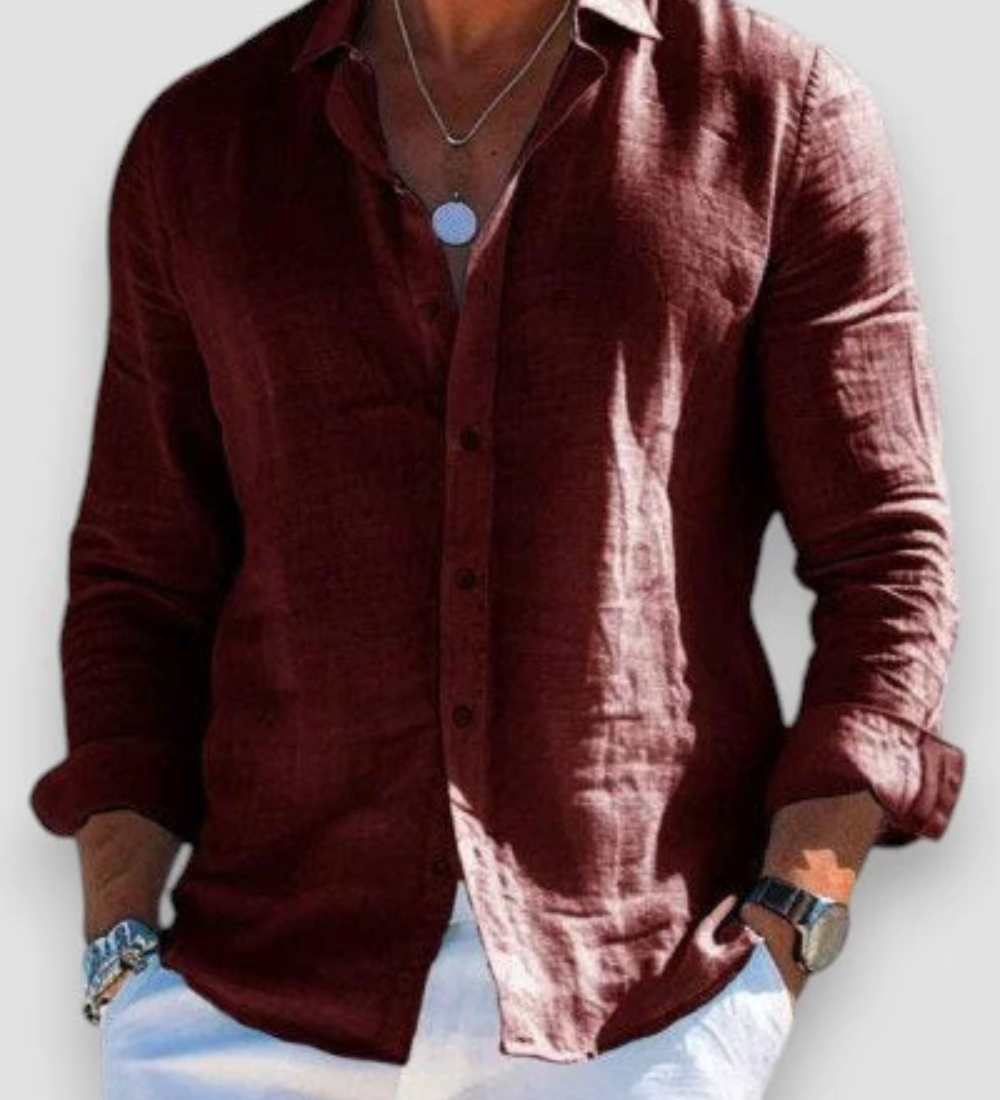 Moda Lusitana - Camisa Casual de Algodão