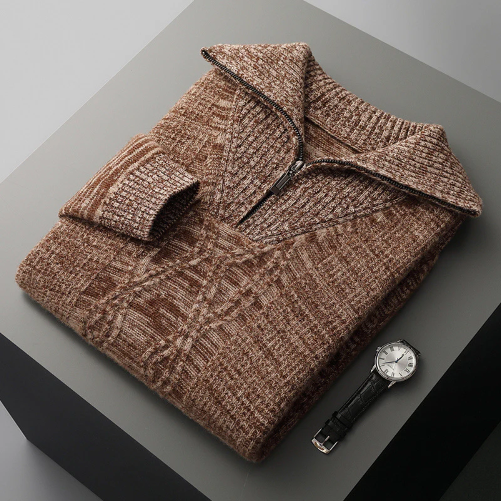 Camisola com fecho de correr Taranto Merino Wool