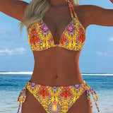 Moda Lusitana - Biquíni Estampado Com Decote Halter