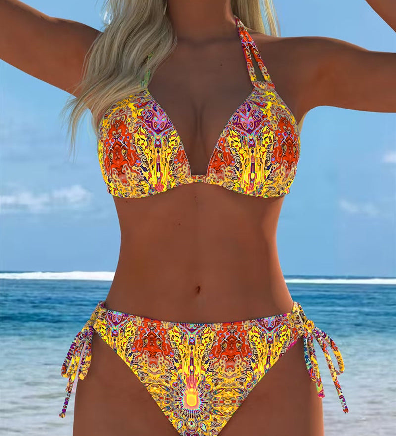 Moda Lusitana - Biquíni Estampado Com Decote Halter