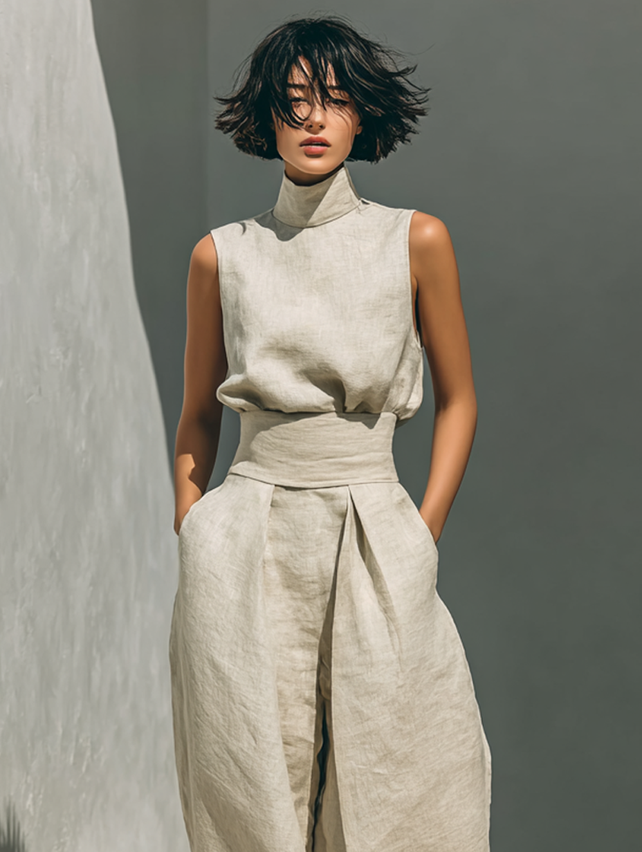 Moda Lusitana - Conjunto de Algodão e Linho