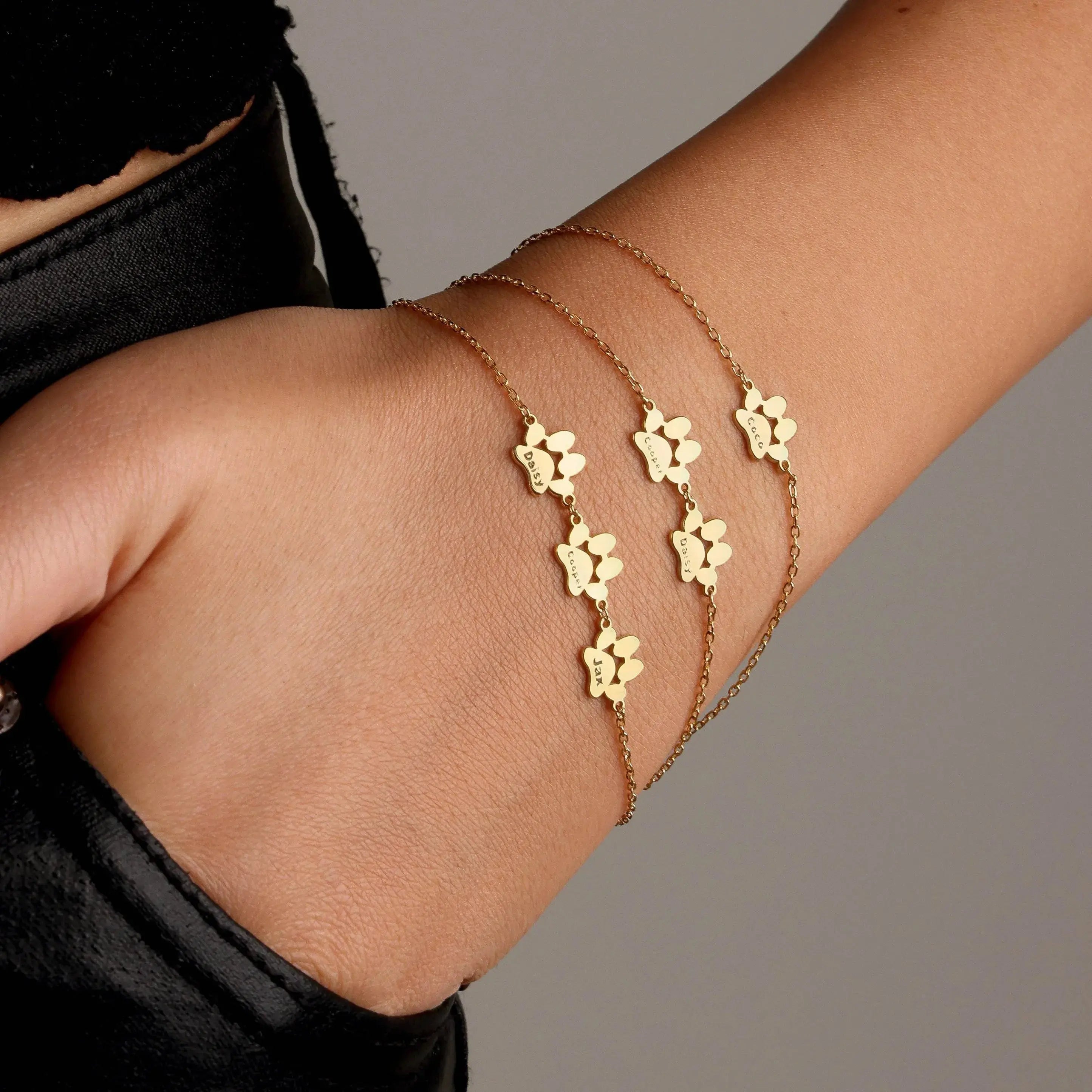 Custom Paw Name Bracelet Photo Jewellery