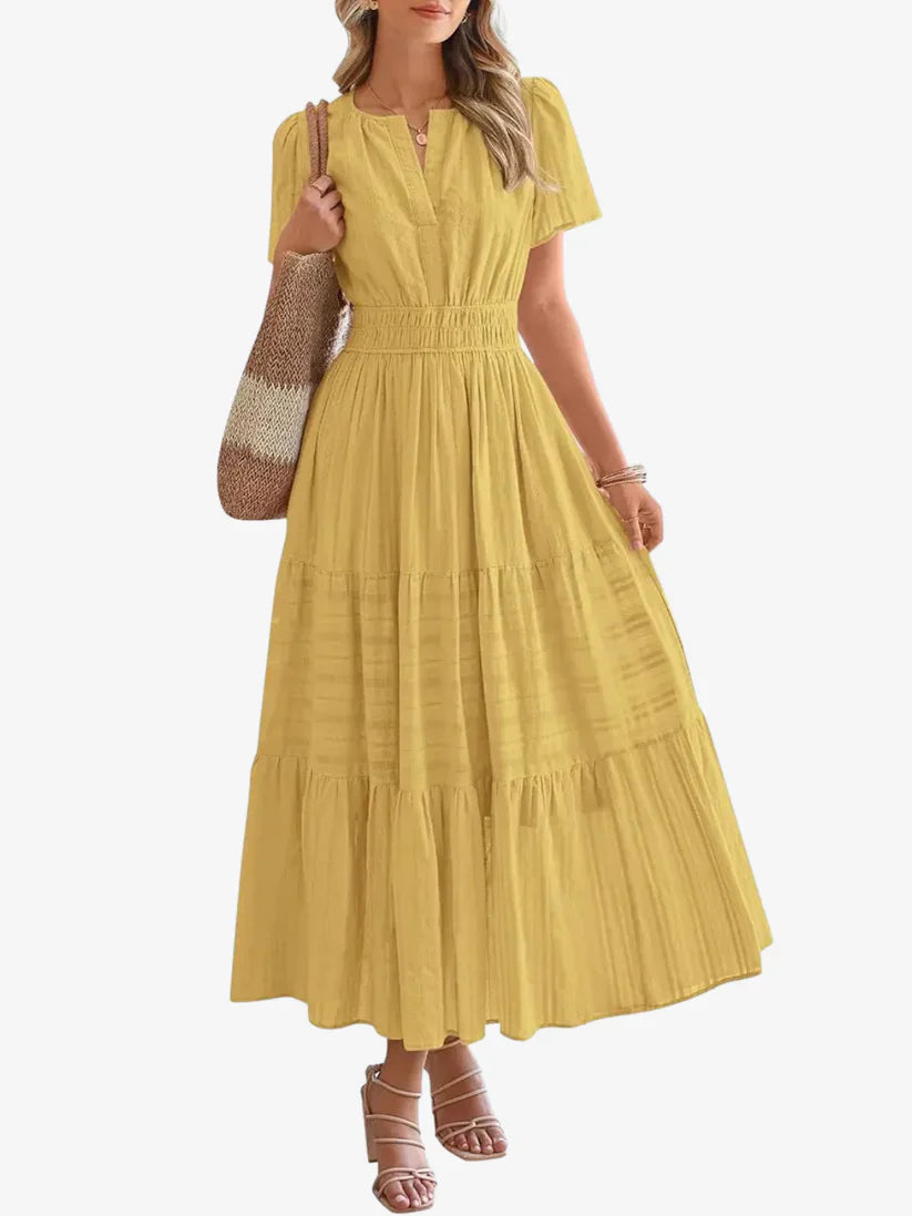 Moda Lusitana - Vestido Boho com Elástico na Cintura