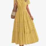 Moda Lusitana - Vestido Boho com Elástico na Cintura