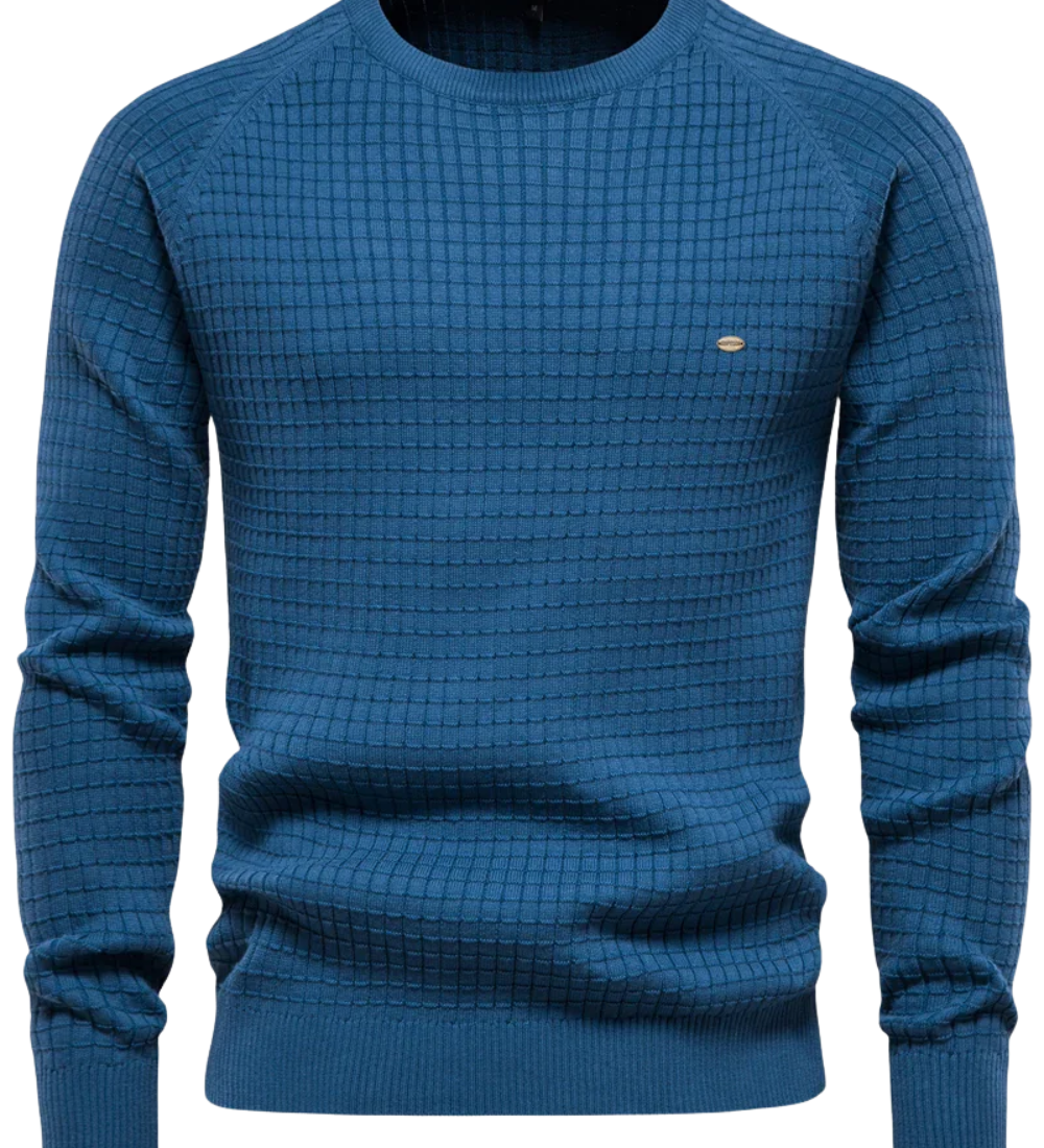 Camisola com padrão de grelha para homem