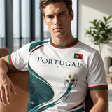 Camiseta com estampa artística de torcida para jogos de futebol da seleção portuguesa masculina