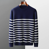 Elegante camisola de lã às riscas
