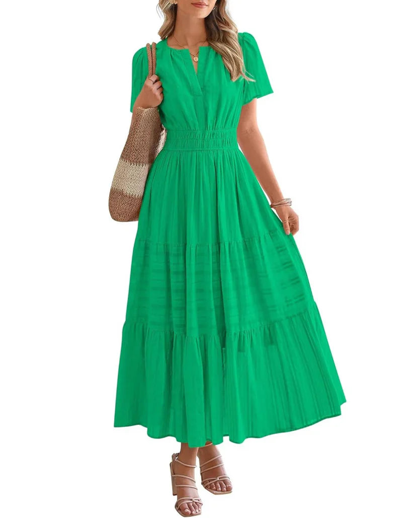Moda Lusitana - Vestido Boho com Elástico na Cintura