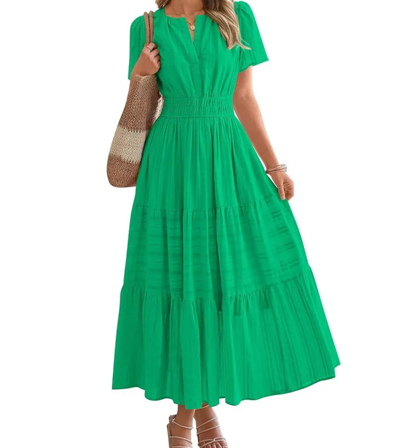 Moda Lusitana - Vestido Boho com Elástico na Cintura