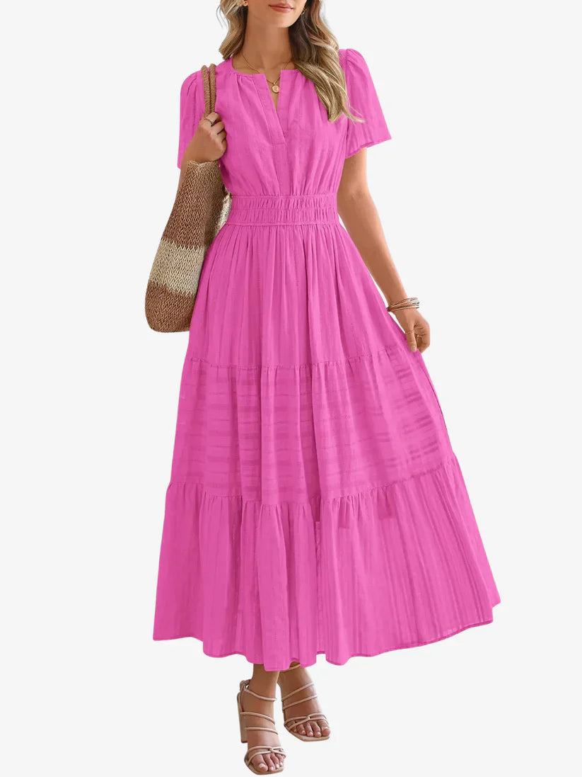 Moda Lusitana - Vestido Boho com Elástico na Cintura
