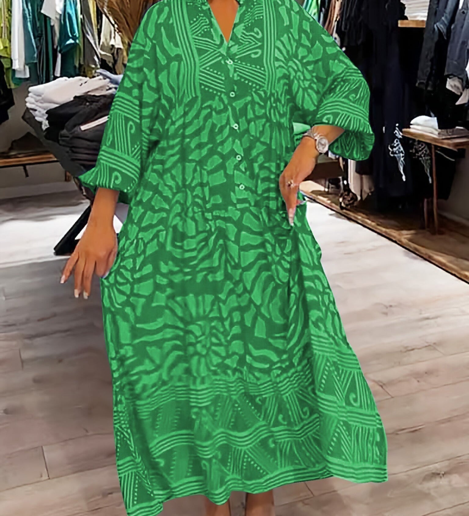 Mira | Vestido estampado com decote em V (quase esgotado)
