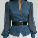 Moda Lusitana - Blusa Elegante com Mangas em Chiffon