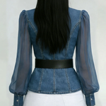 Moda Lusitana - Blusa Elegante com Mangas em Chiffon