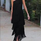 Laura | Vestido longo com franjas