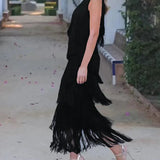Laura | Vestido longo com franjas