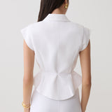 Moda Lusitana - Top de Linho Andina de Manga Curta