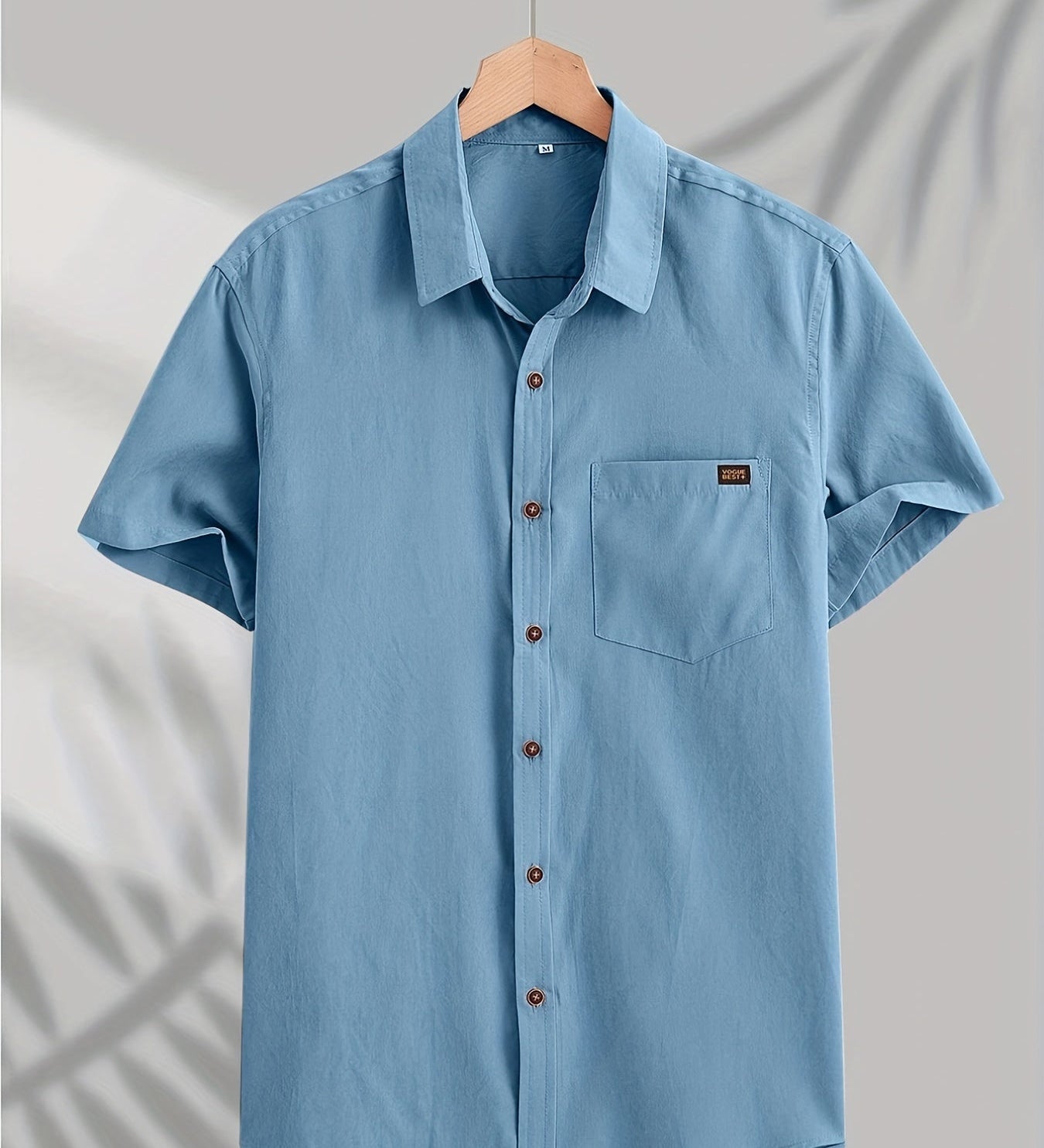 Camisa casual de algodão de manga curta