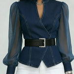 Moda Lusitana - Blusa Elegante com Mangas em Chiffon
