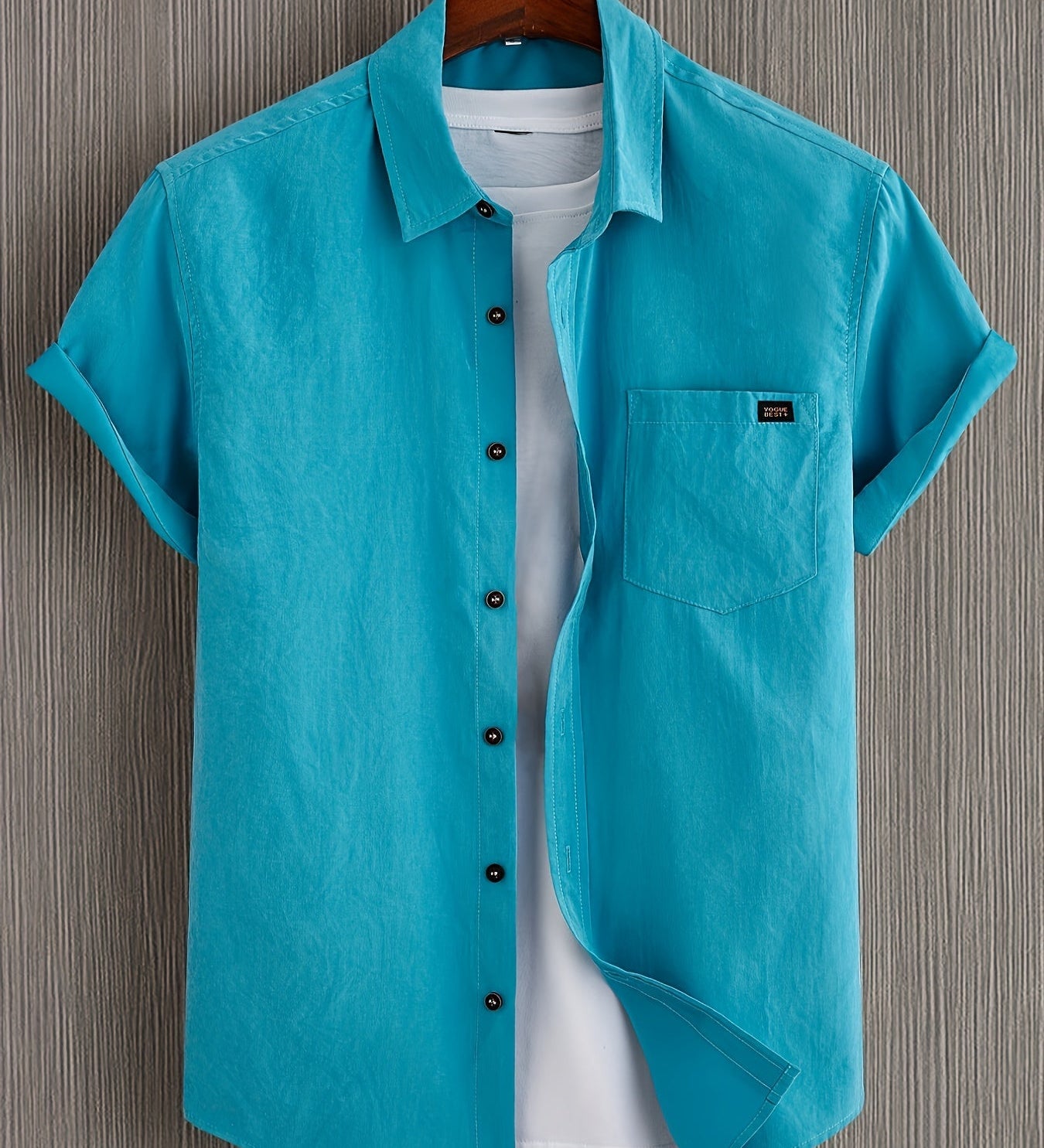 Camisa casual de algodão de manga curta