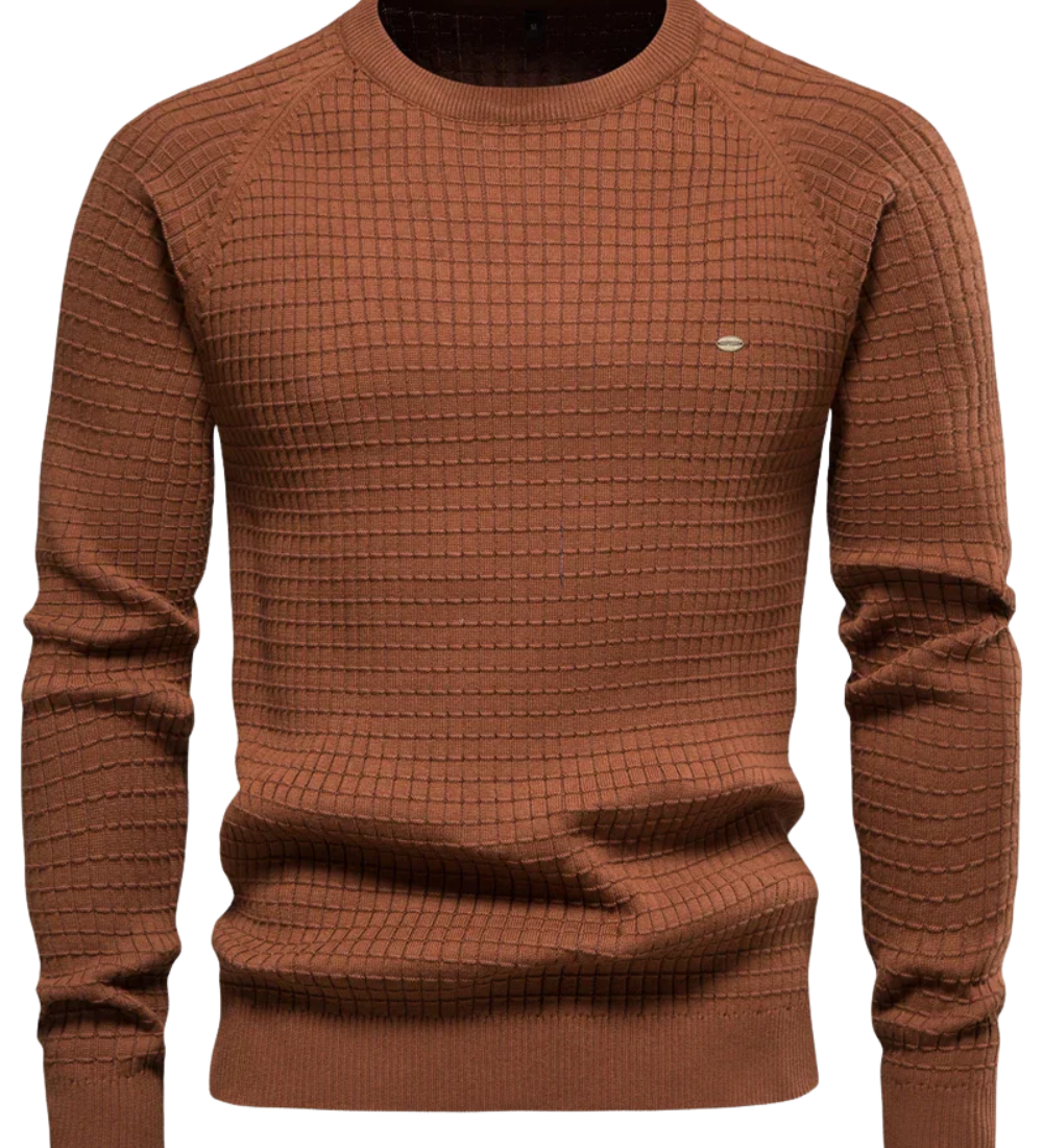 Camisola com padrão de grelha para homem