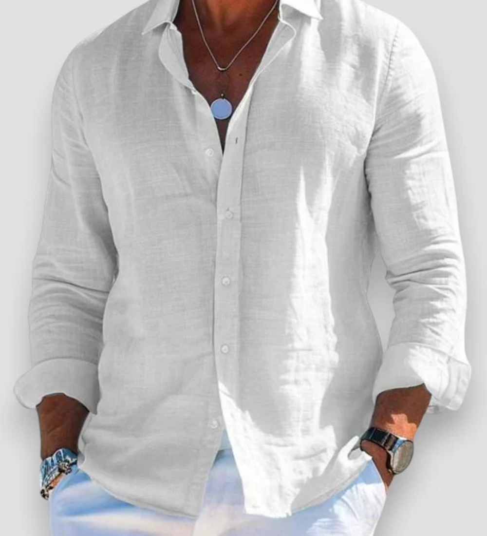 Moda Lusitana - Camisa Casual de Algodão
