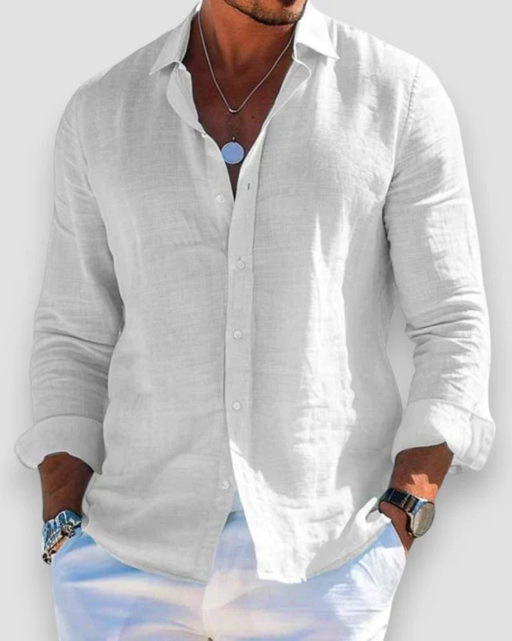 Moda Lusitana - Camisa Casual de Algodão