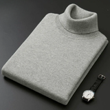Elegante camisola de gola alta em algodão