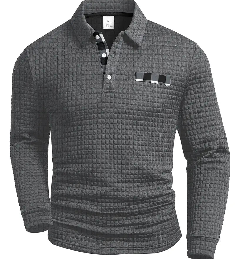 Camisola pólo com nervuras