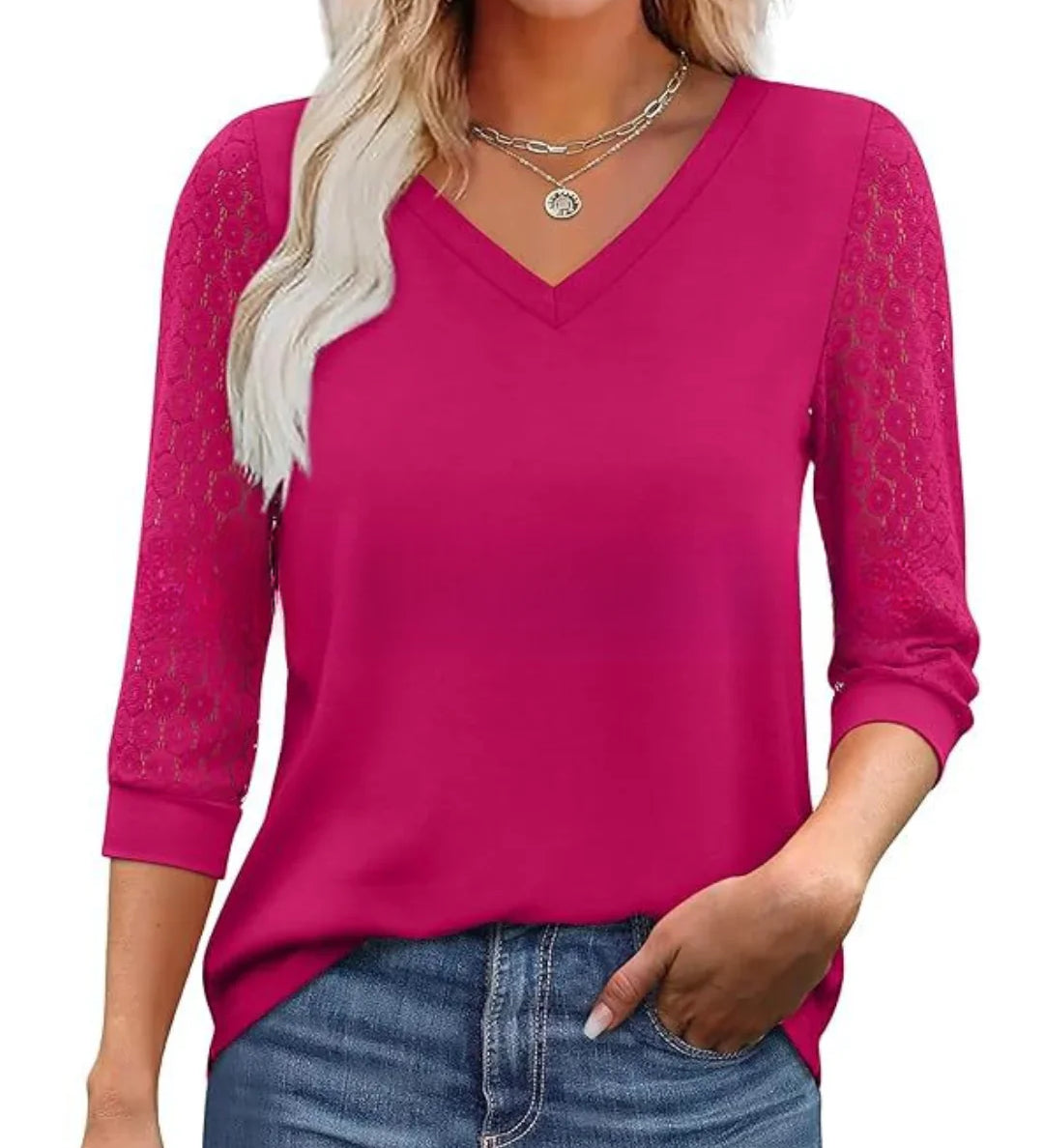 Moda Lusitana - Blusa com Renda na Manga