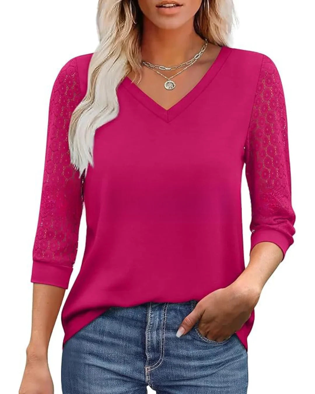 Moda Lusitana - Blusa com Renda na Manga