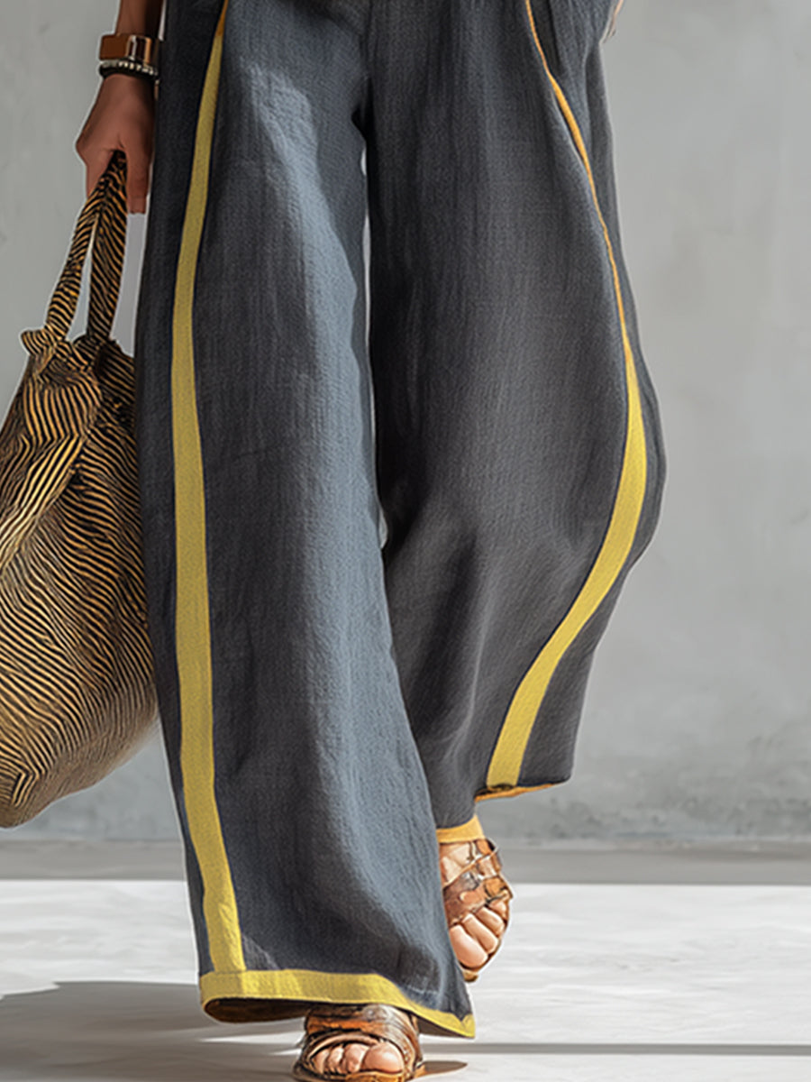 Conjunto Elegante de Algodão e Linho