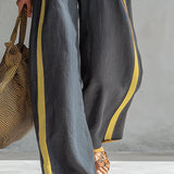 Conjunto Elegante de Algodão e Linho