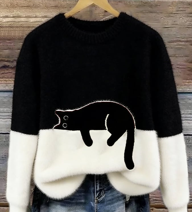 Luna | Camisola Feminino com Gráfico de Gato