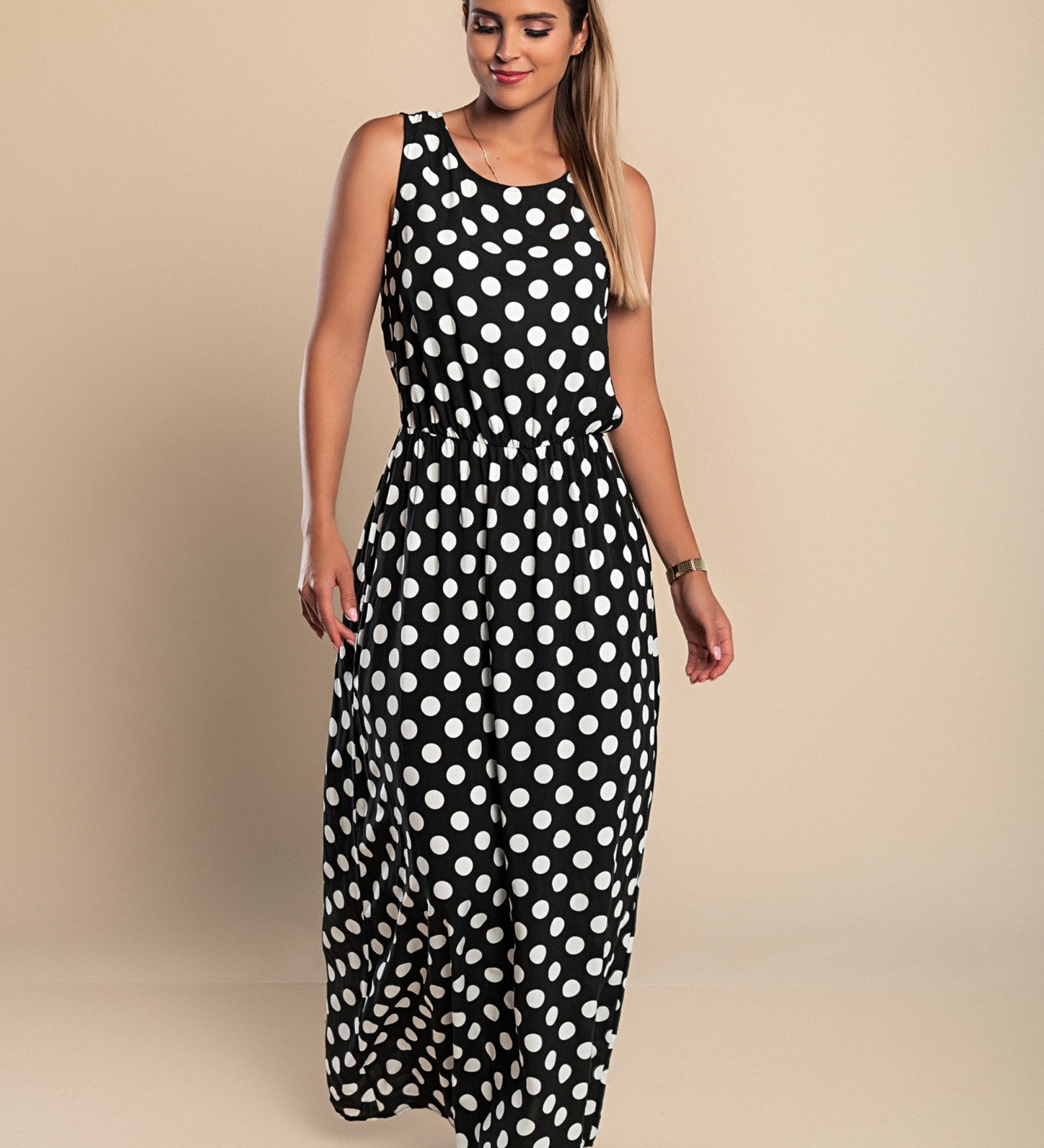 Hannah™ | Vestido longo de bolinhas da Lina