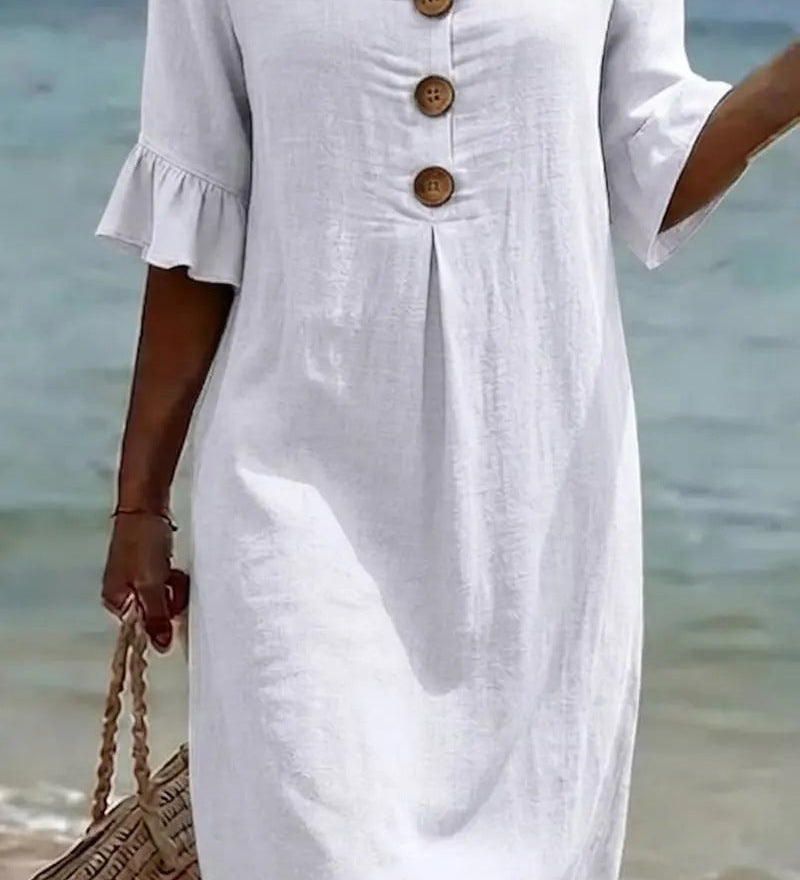Moda Lusitana - Vestido Casual com Botões