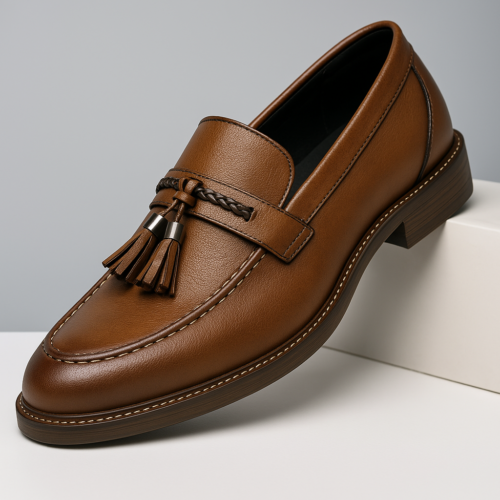 Mocassins com borla em pele
