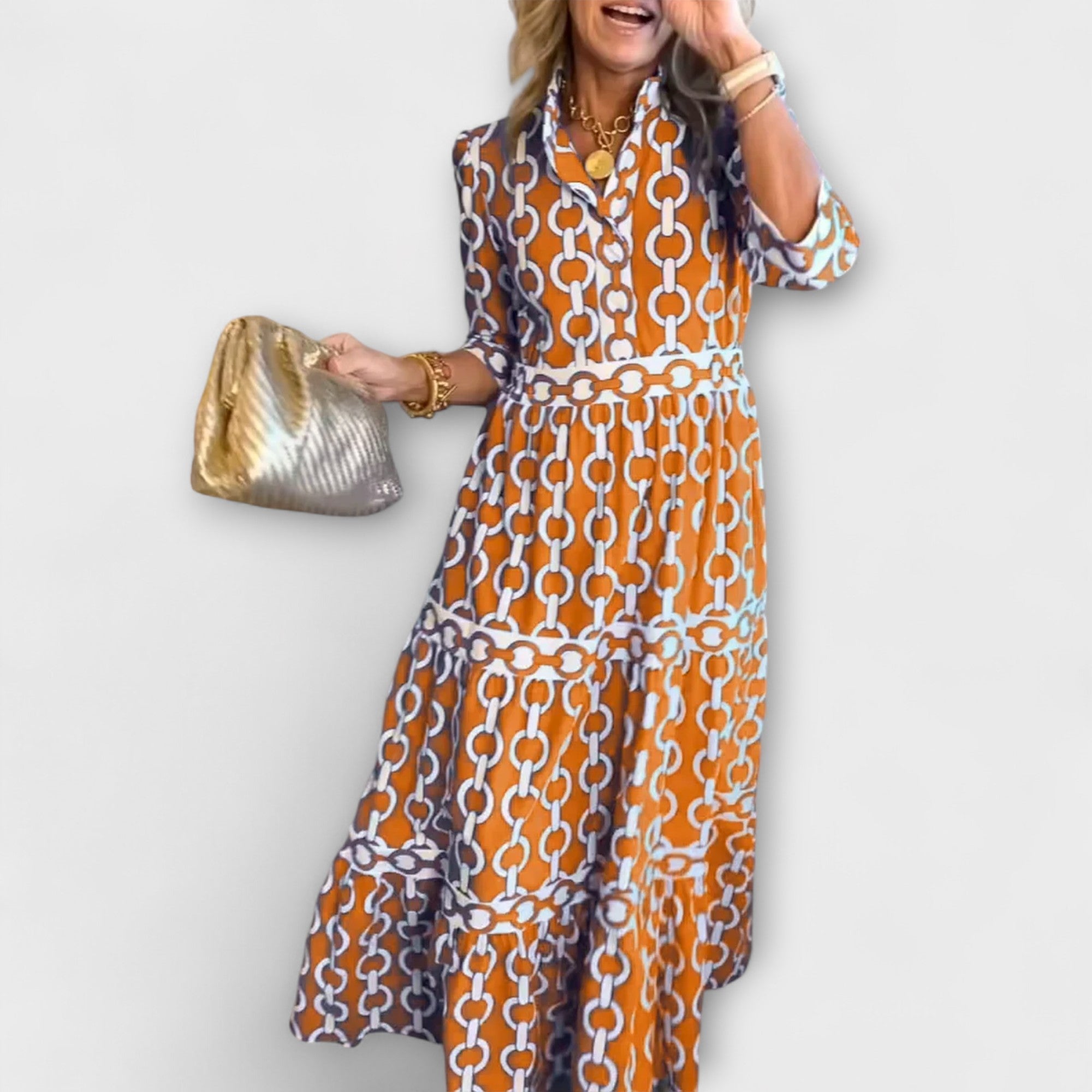 Vestido Midi com Correntes