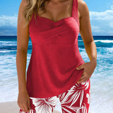 Moda Lusitana - Conjunto de Banho Tankini Estampado