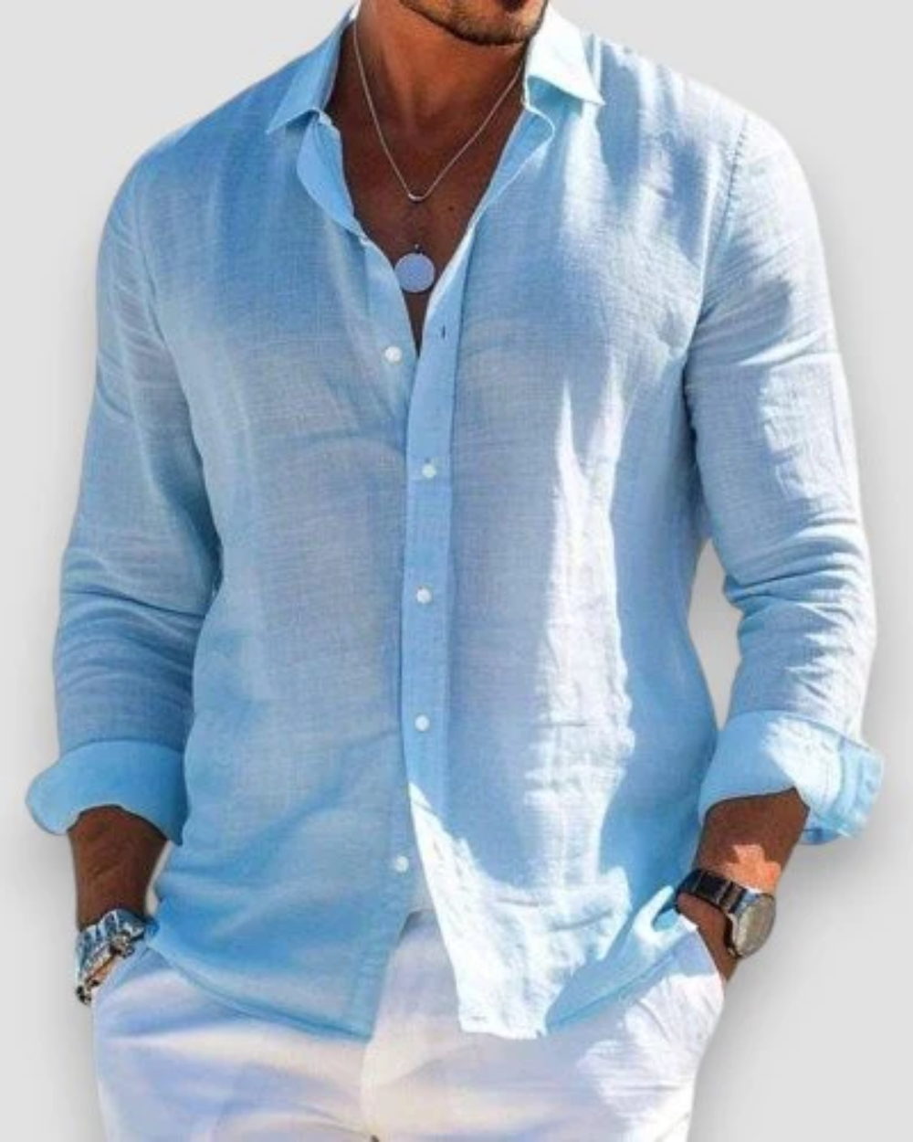 Moda Lusitana - Camisa Casual de Algodão