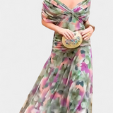 Magda™ | Vestido largo de flores com decote em V