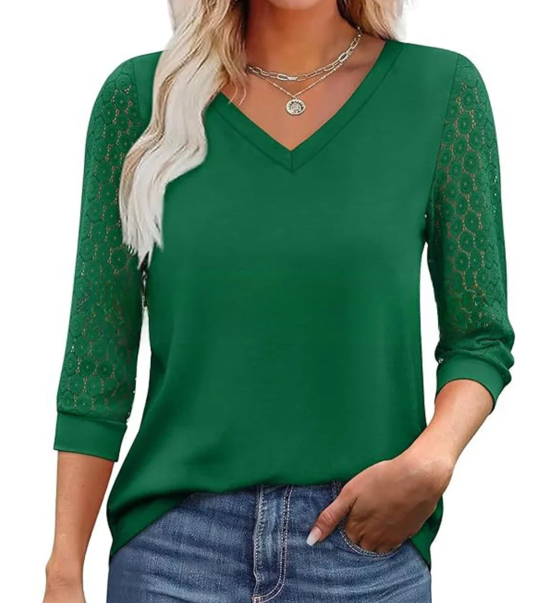 Moda Lusitana - Blusa com Renda na Manga