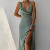 Aina - Vestido longo com fenda na lateral