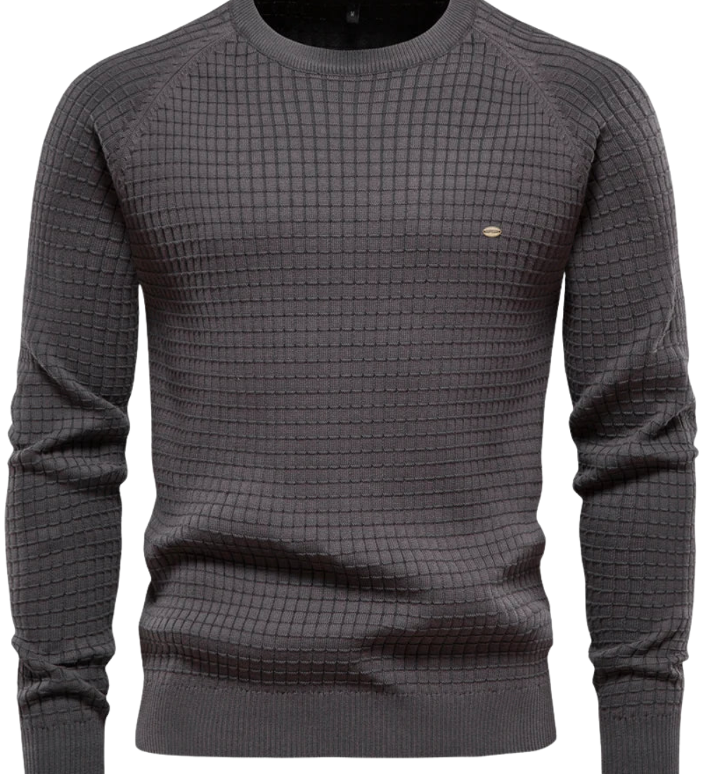 Camisola com padrão de grelha para homem